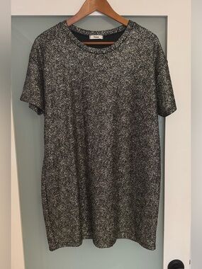 H&M Black Metallic Speckled Oversized T-Shirt Top